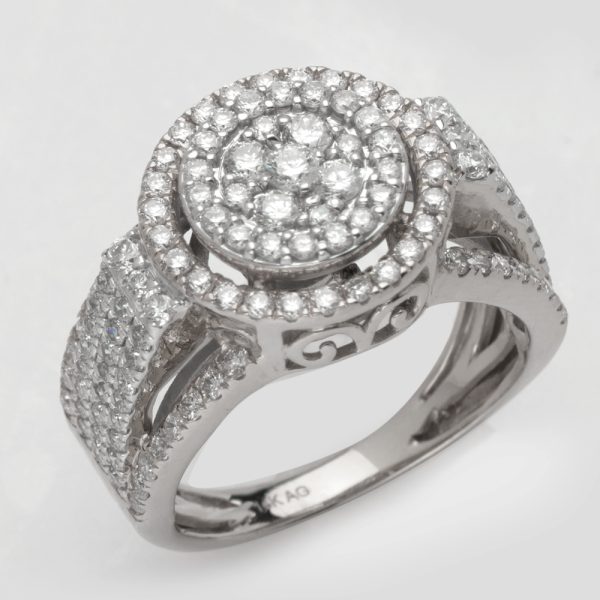 14KW 1.60CTW DIAMOND ROUND BRIDAL SET