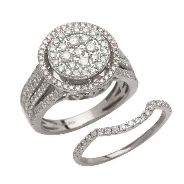 14KW 1.65CTW DIAMOND ROUND BRIDAL SET