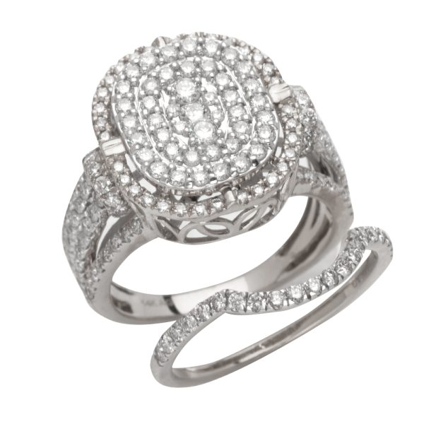 14KW 1.70CTW DIAMOND OVAL BRIDAL SET