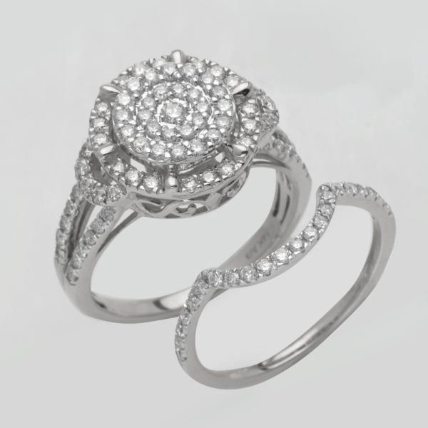 14KW 1.00CTW DIAMOND ROUND BRIDAL SET