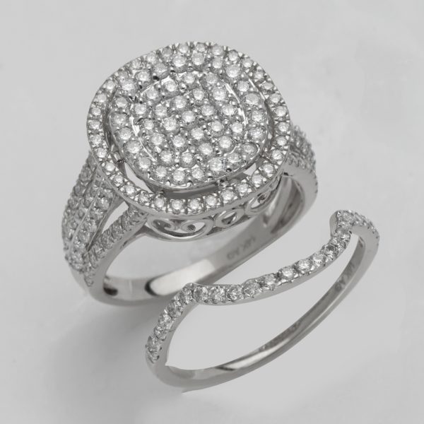 14KW 1.70CTW DIAMOND ROUND BRIDAL SET