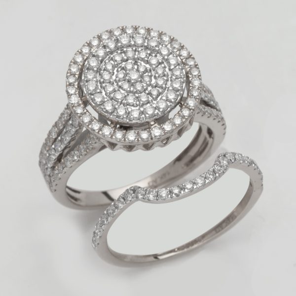 14KW 1.40CTW DIAMOND ROUND BRIDAL SET