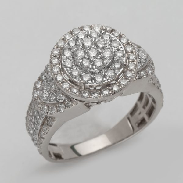 14KW 1.50CTW DIAMOND ROUND CLUSTER RING