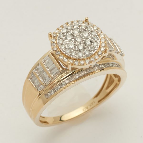 14KY 0.75CTW DIAMOND ROUND CLUSTER RING