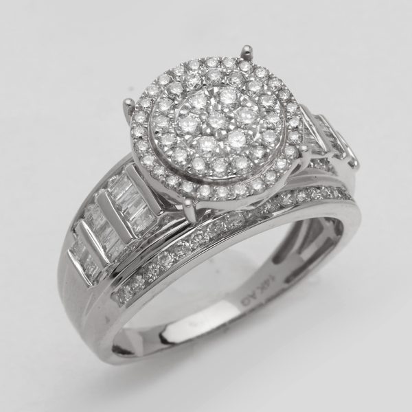 14KW 1.00CTW DIAMOND ROUND CLUSTER RING