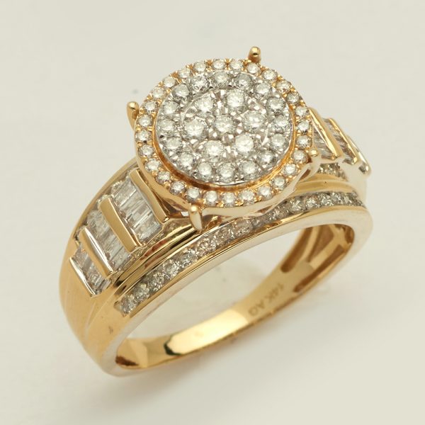 14KY 1.00CTW DIAMOND ROUND CLUSTER RING