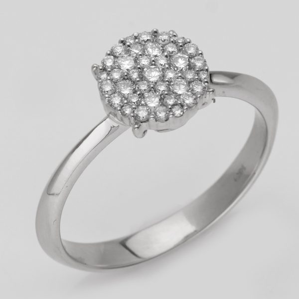 14KW 0.35CTW DIAMOND ROUND DISC SHAPE LADIES  RING