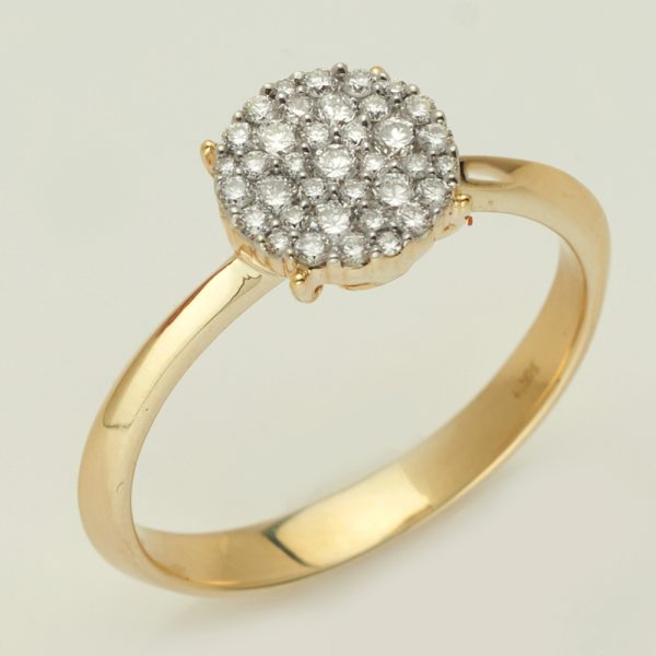 14KY 0.35CTW DIAMOND ROUND DISC SHAPE LADIES  RING