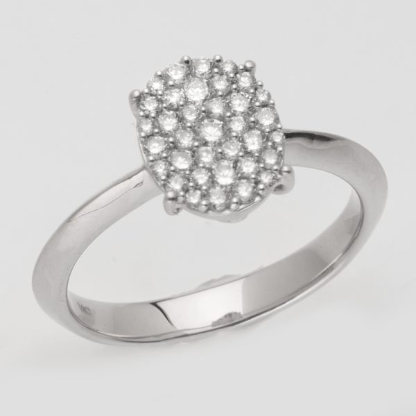 14KW 0.45CTW DIAMOND OVAL DISC SHAPE LADIES  RING