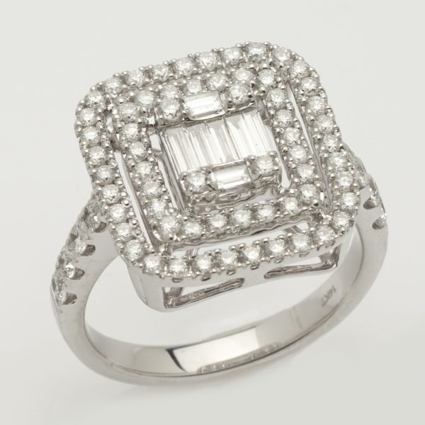 14KW 1.25CTW BAGUETTE DIAMOND LADIES RING