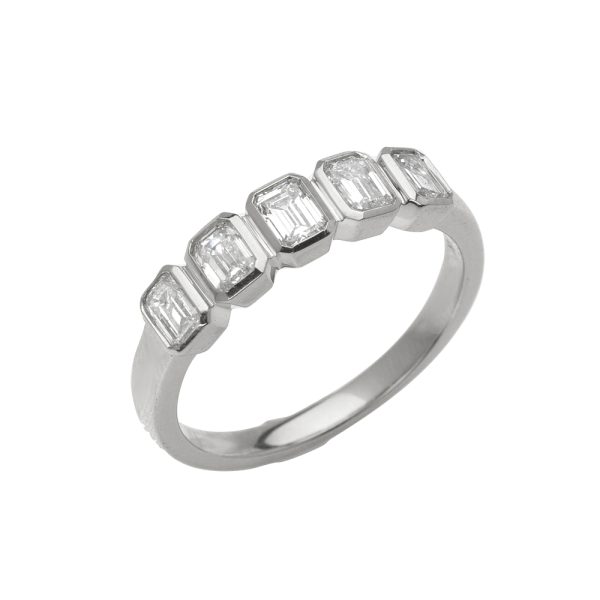 14KW 1.00CTW EMERALD CUT LADIES DIAMOND RING