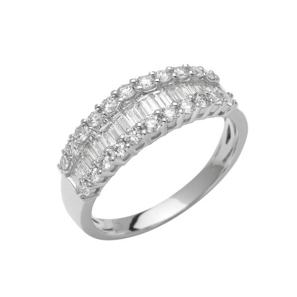 14KW 1.00CTW BUGUETTE DIAMOND LADIES RING