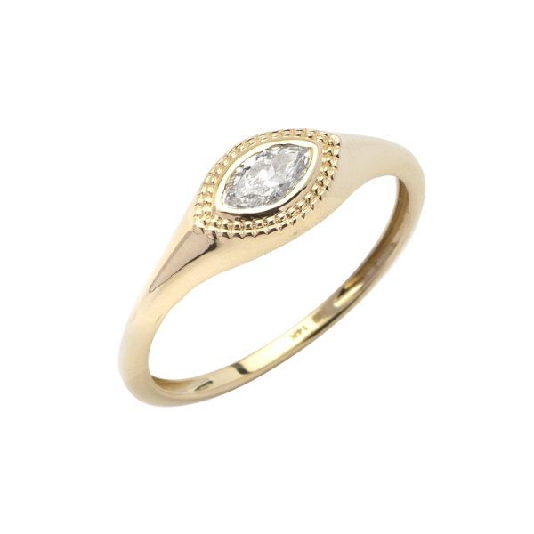 14KY 0.70CTW DIAMOND MARQUISE LADIES RING