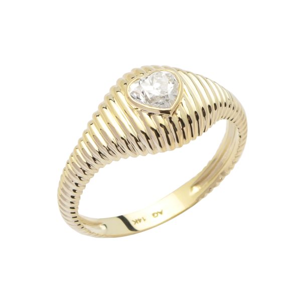 14KY 0.40CTW DIAMOND HEART SHAPED LADIES RING