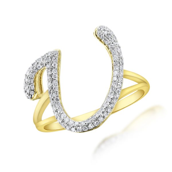 14KY 0.25CTW DIAMOND INITIAL RING