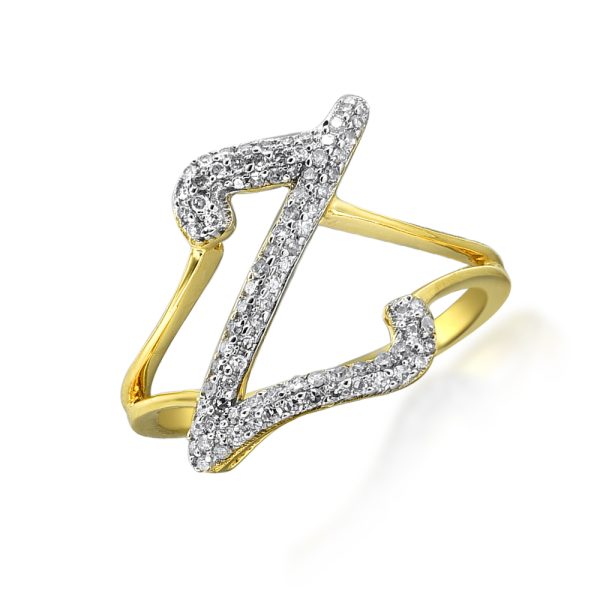 14KY 0.25CTW DIAMOND INITIAL RING