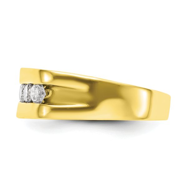 10K Lab Grown Diamond VS/SI FGH 5-Stone Men's Channel Band - Image 3