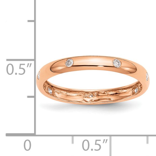 14k Rose Gold 6-stone Diamond Band - Image 3