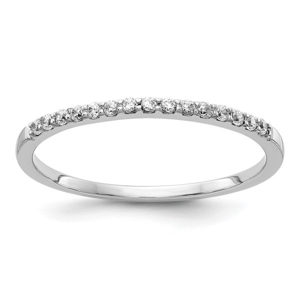 14k White Gold Diamond Band