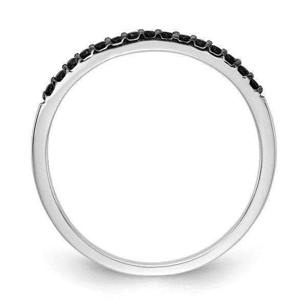 14k White Gold Black Diamond Band - Image 2