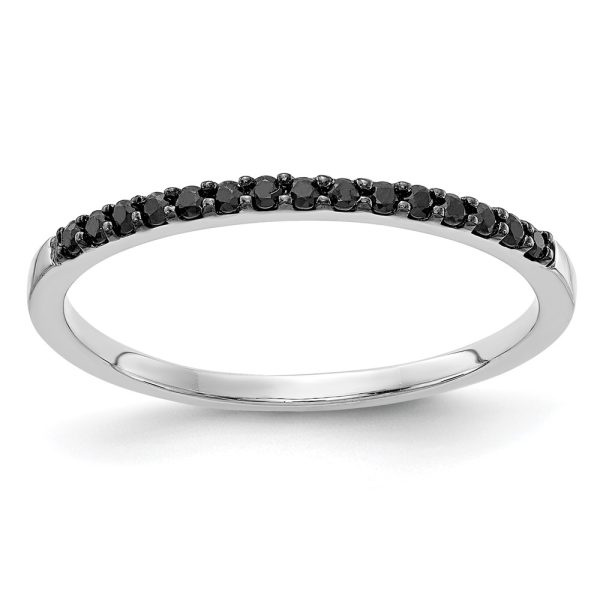 14k White Gold Black Diamond Band