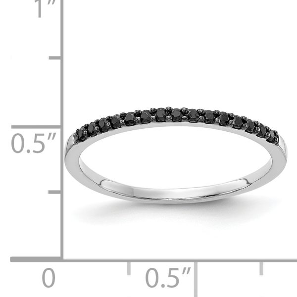 14k White Gold Black Diamond Band - Image 3