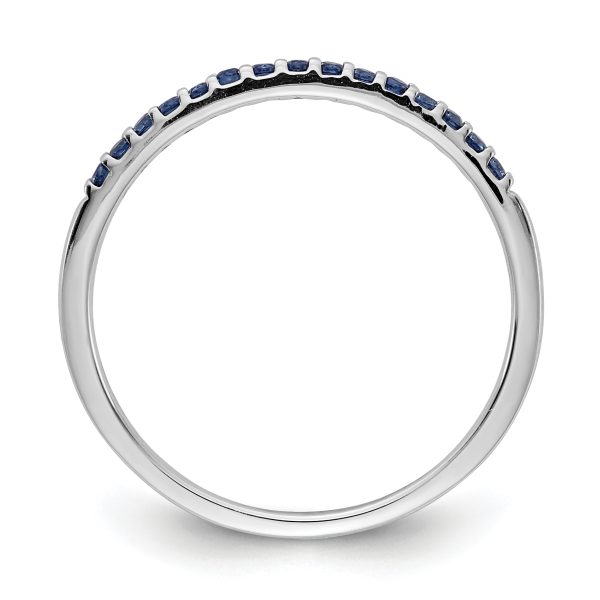 14k White Gold Blue Sapphire Band - Image 2