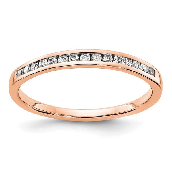 14k Rose Gold Diamond Channel Band