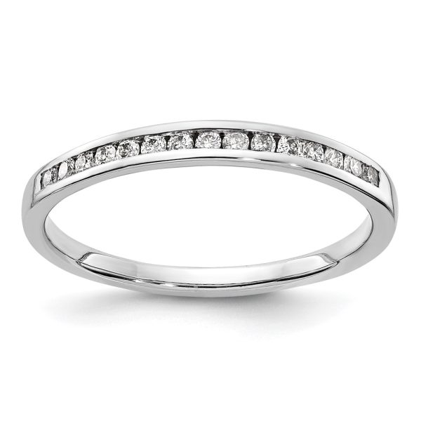 14k White Gold Diamond Channel Band