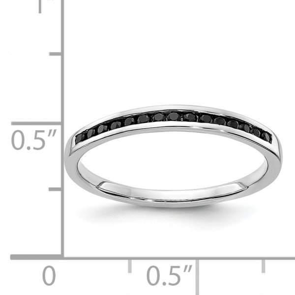 14k White Gold Black Diamond Channel Band - Image 2