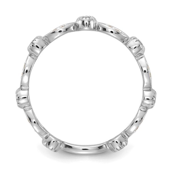 14k White Gold Diamond Fancy Band - Image 2