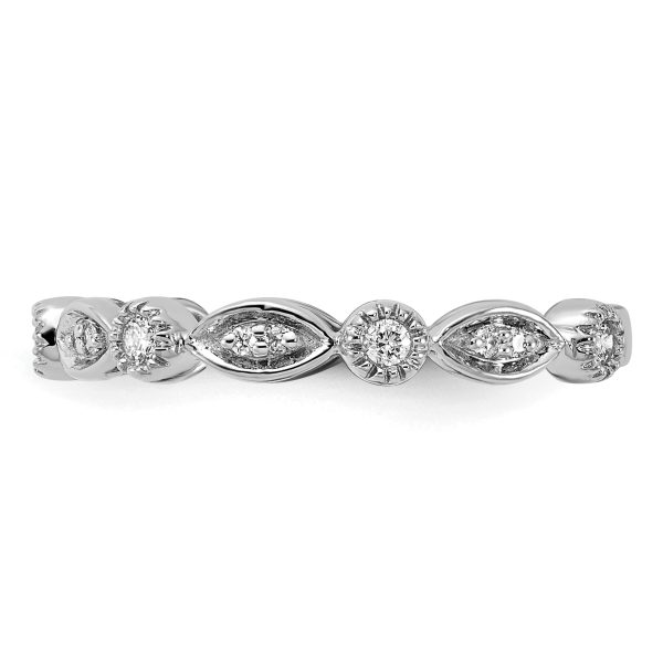 14k White Gold Diamond Fancy Band - Image 3