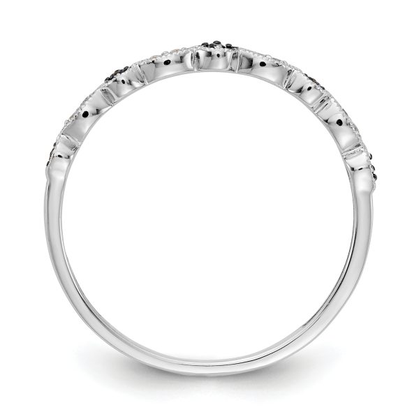 14k White Gold Blue/White Diamond Fancy Band - Image 2