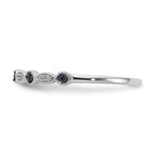 14k White Gold Blue/White Diamond Fancy Band - Image 3