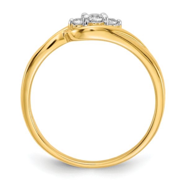 14k Yellow Gold 3-stone Diamond Ring - Image 2