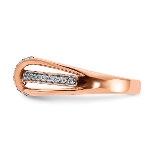 14k Rose Gold White and Champagne Diamond Ring - Image 3