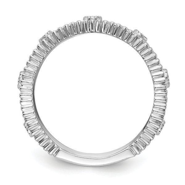 14k White Gold Diamond Vintage Band - Image 2