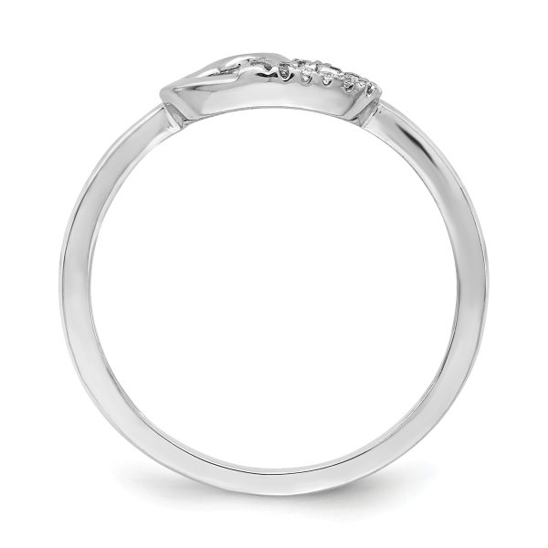 14k White Gold Diamond Double Heart Ring - Image 2