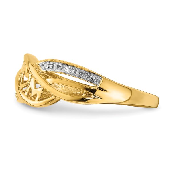 14k w/Rhodium Diamond MOM Ring - Image 3