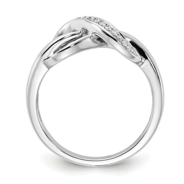 14k White Gold Diamond Infinity Ring - Image 2