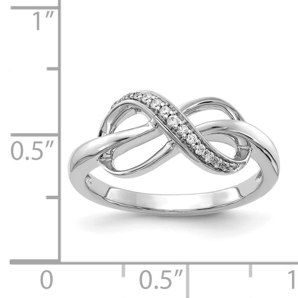 14k White Gold Diamond Infinity Ring - Image 3