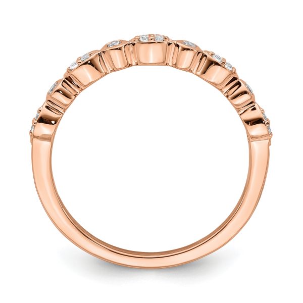 14k Rose Gold Diamond Set of 2 Wedding Bands - Image 2