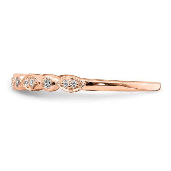 14k Rose Gold Diamond Set of 2 Wedding Bands - Image 3