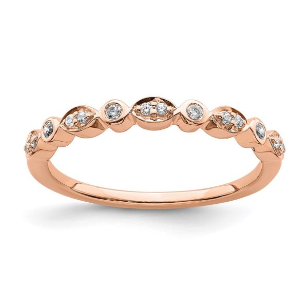 14k Rose Gold Diamond Set of 2 Wedding Bands