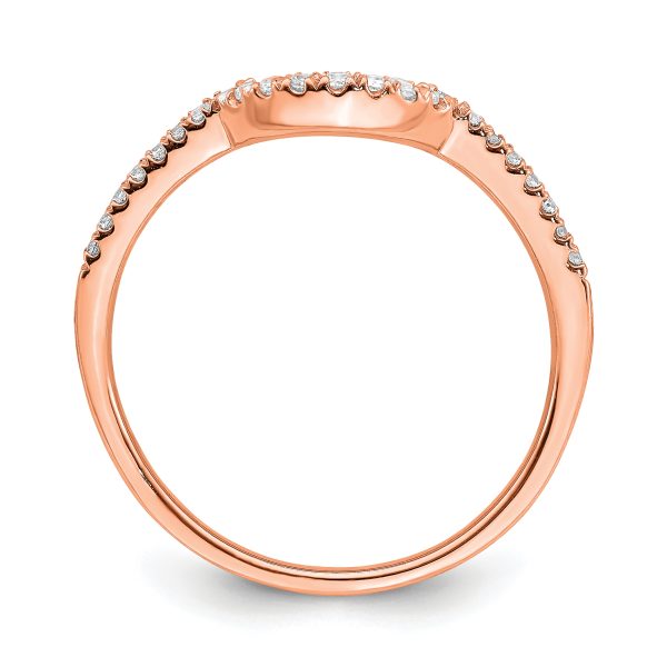 14k Rose Gold Diamond Contoured Wedding Band - Image 2