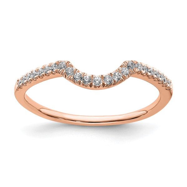 14k Rose Gold Diamond Contoured Wedding Band