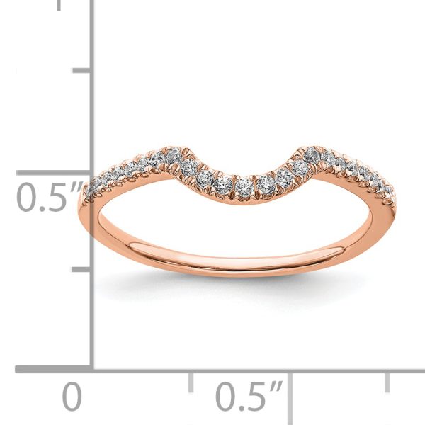 14k Rose Gold Diamond Contoured Wedding Band - Image 3