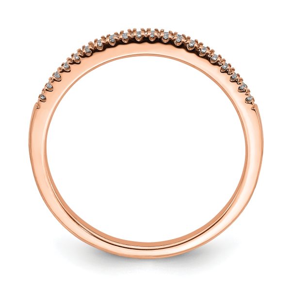 14k Rose Gold Diamond Wedding Band - Image 2