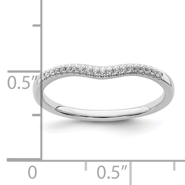14k White Gold Diamond Contoured Wedding Band - Image 2