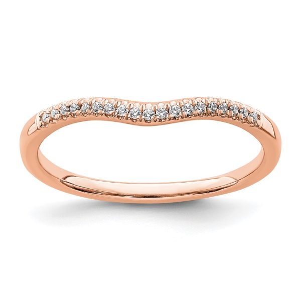 14k Rose Gold Diamond Contoured Wedding Band